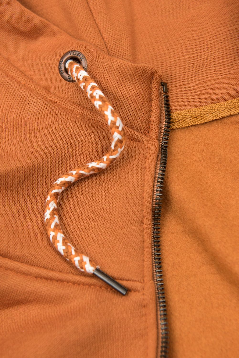 Tehlovooranžová predĺžená mikina na zips