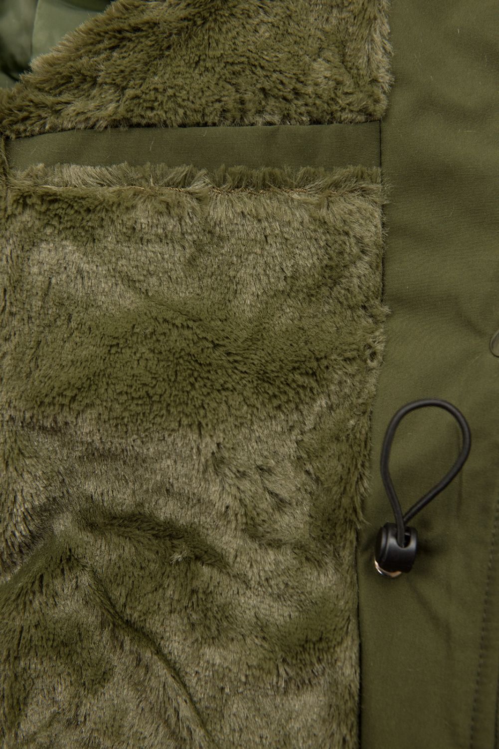 Khaki zimná bunda s hnedou kožušinou