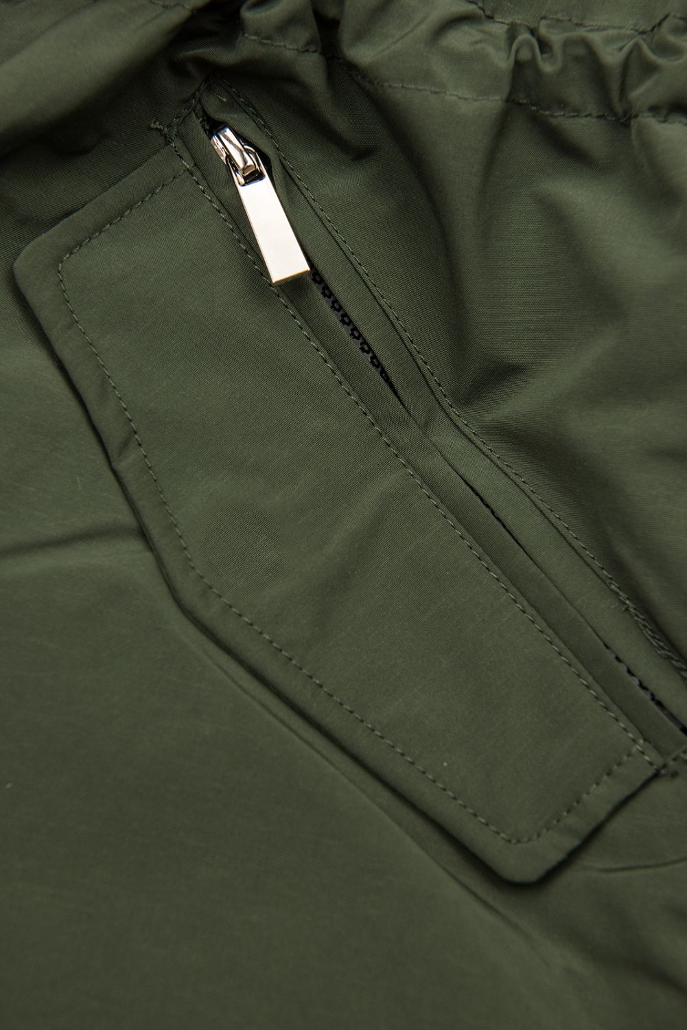 Khaki zimná parka so zatepleným vnútrom