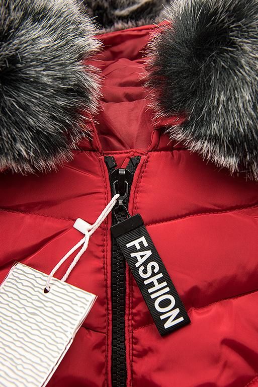 Červená zimná bunda FASHION