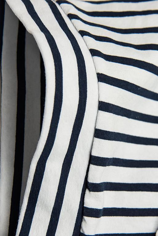 Bielo-modré šaty s pruhmi a nášivkou PLUS SIZE III.