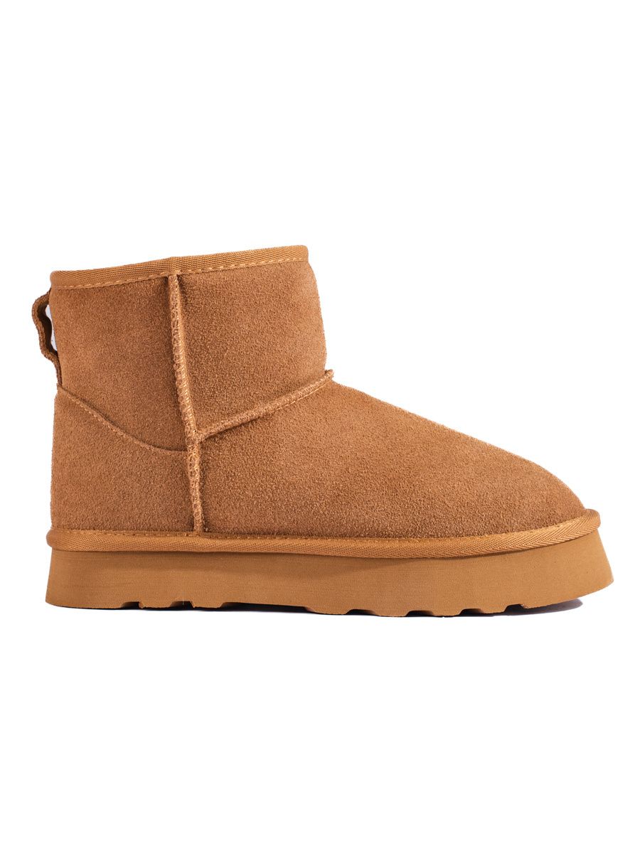 Dámske semišové snehule na platforme camel
