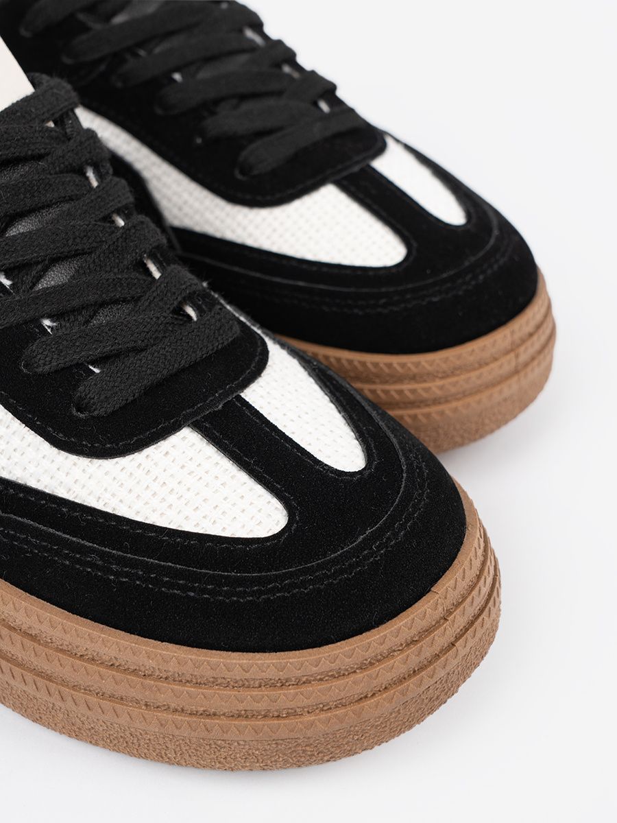 Čierne dámske sneakersy s bielymi detailmi