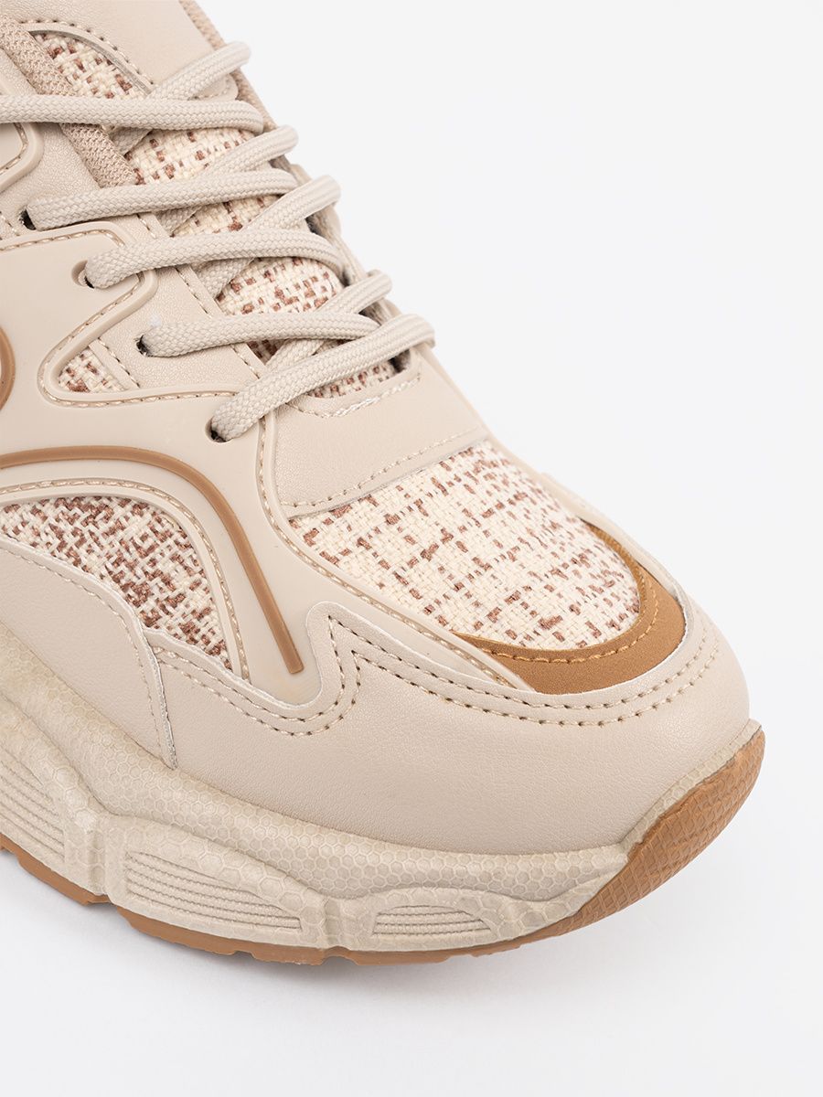 Svetlobéžové dámske sneakersy na platforme