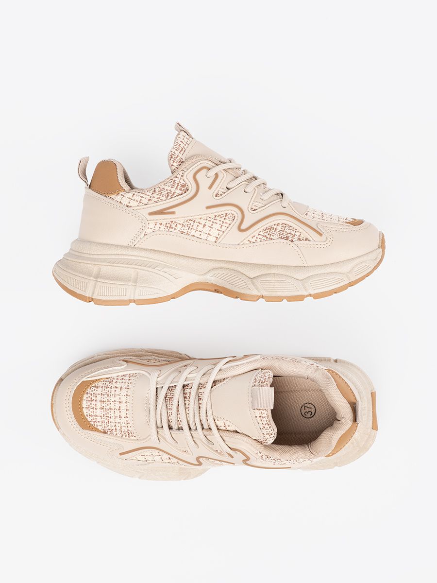 Svetlobéžové dámske sneakersy na platforme