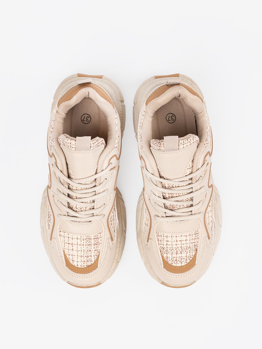 Svetlobéžové dámske sneakersy na platforme