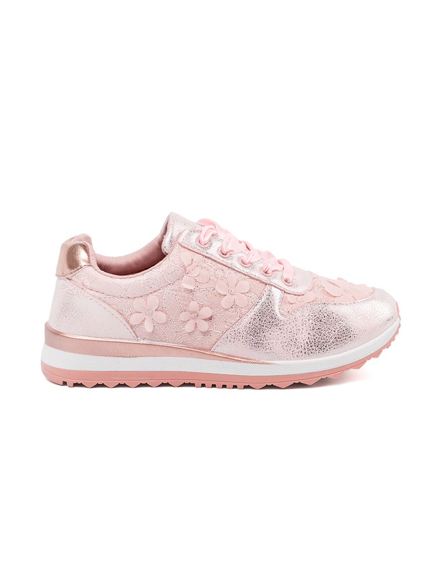 Ružové sneakersy s kvetinovým motívom