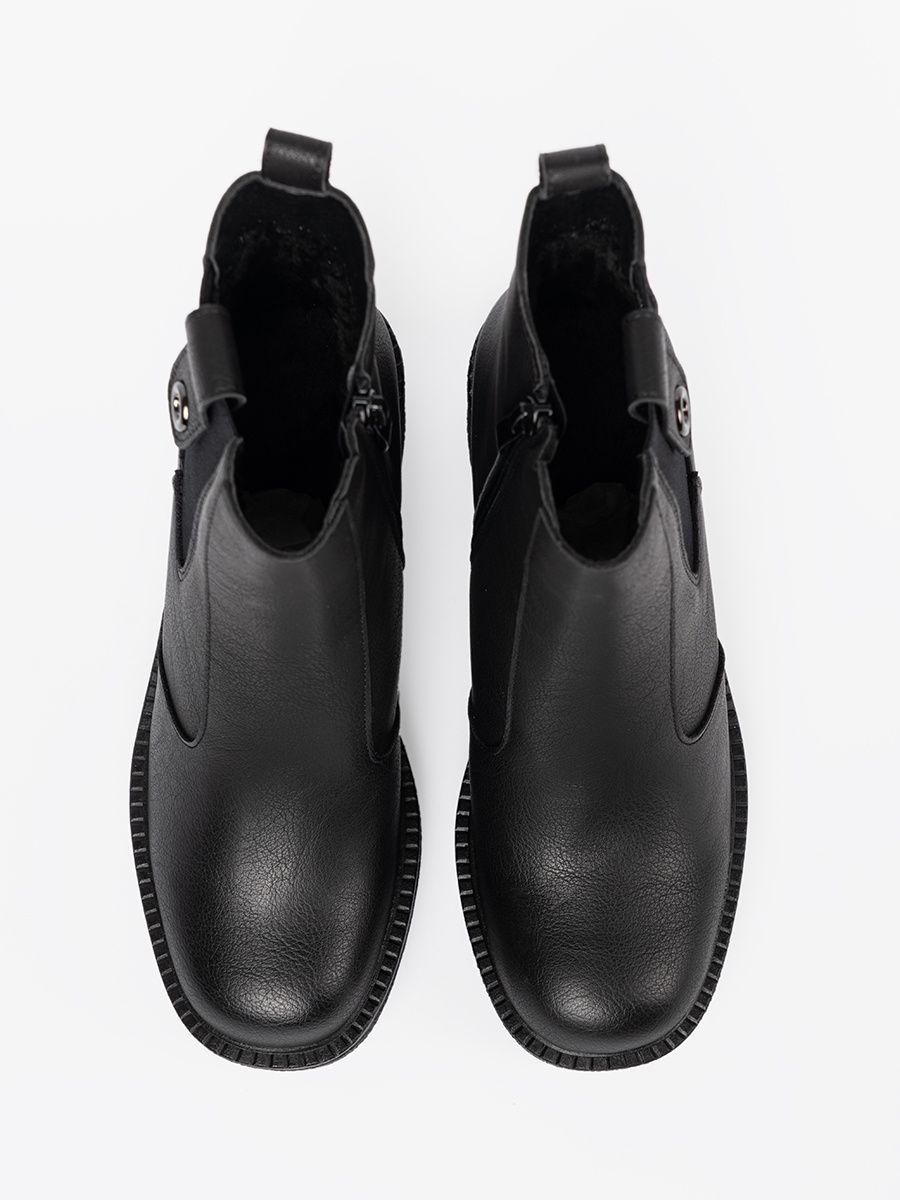 Elegantné čierne členkové čižmy s elastickým vsadením
