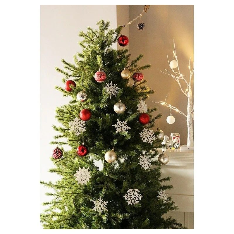 Ozdoby na stromček - biele hviezdy, 10 cm, 40 kusov