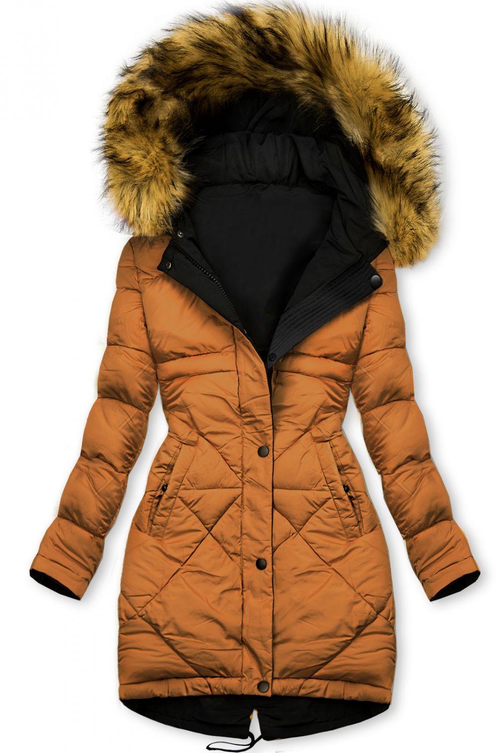 Čierno-hnedá obojstranná zimná bunda