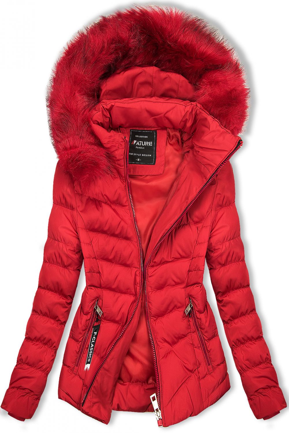 Červená bunda na obdobie jeseň/zima