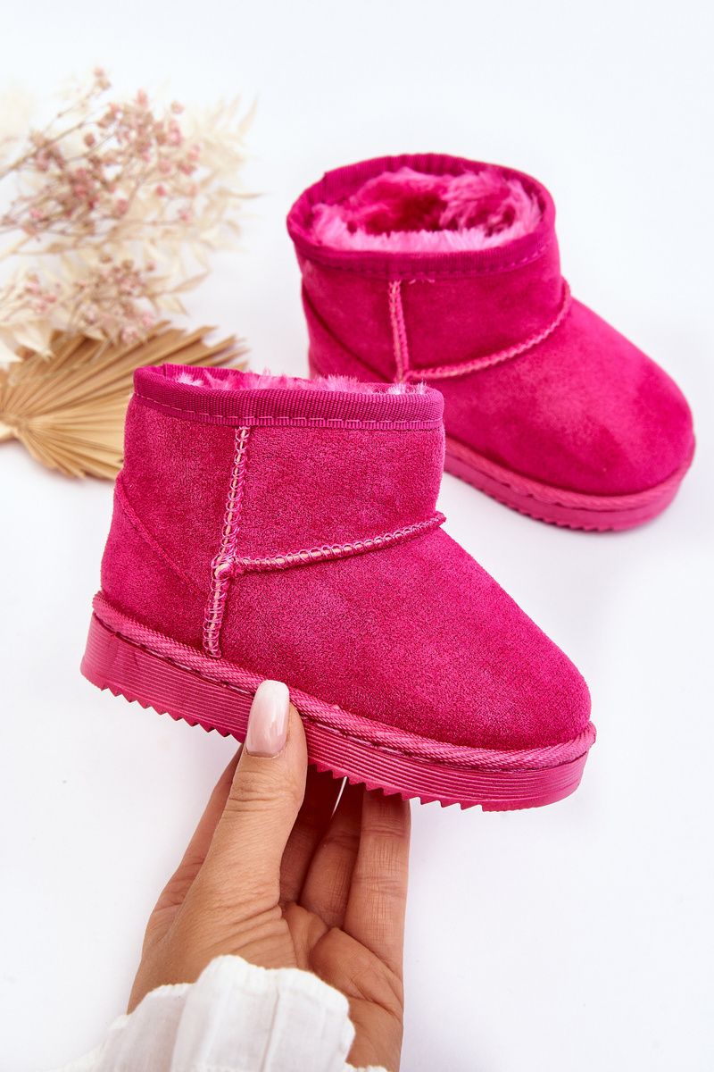 Zateplené ružové slip-on snehule
