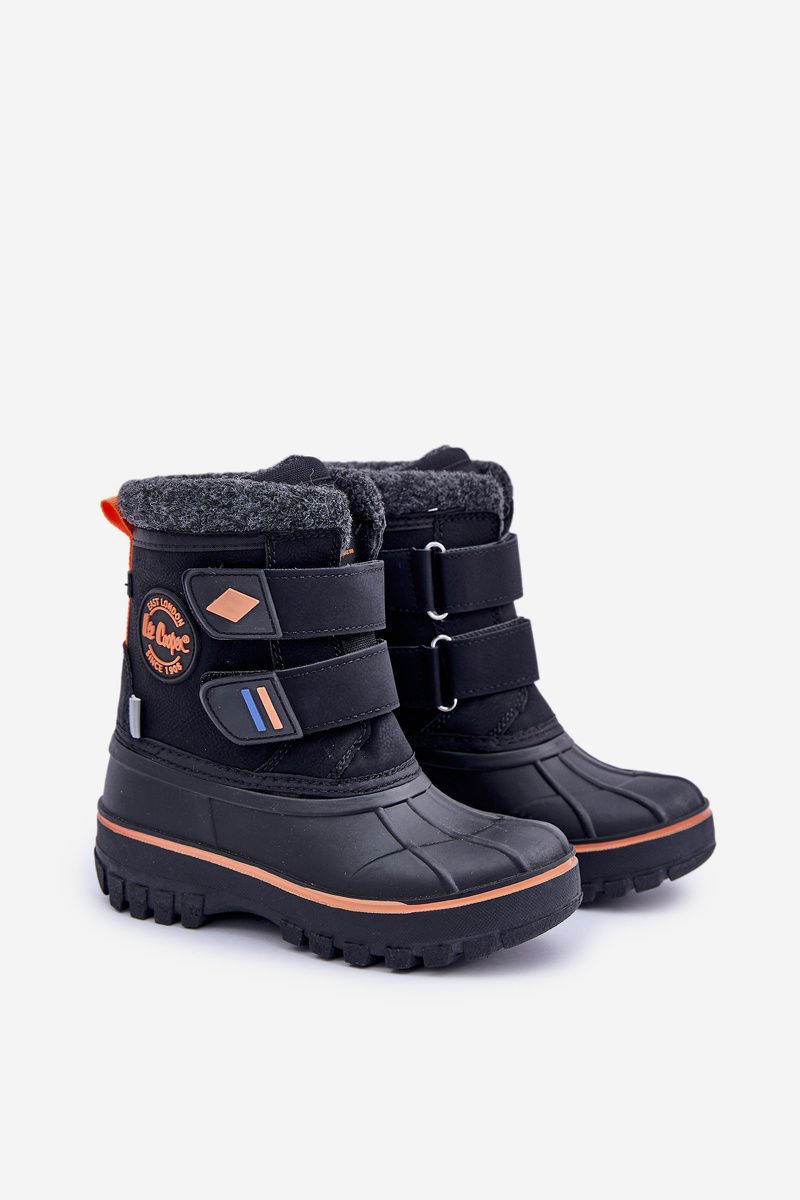Čierne zimné snehule na suchý zips z ekokože
