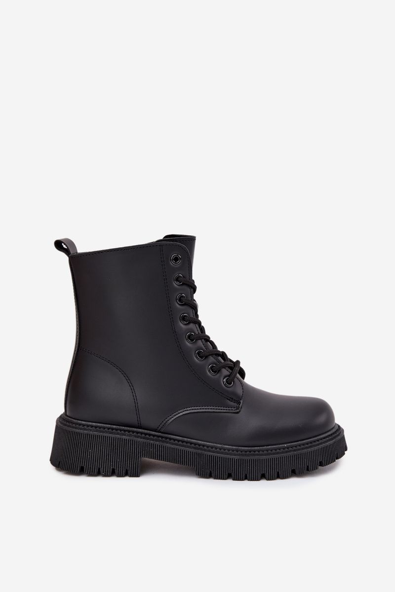 Čierne zateplené členkové workery na zips