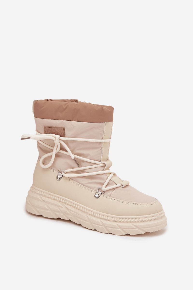 Béžové snehule na zips s kožušinou