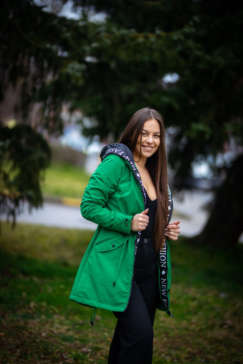 Ľahká prechodná parka FASHION červená