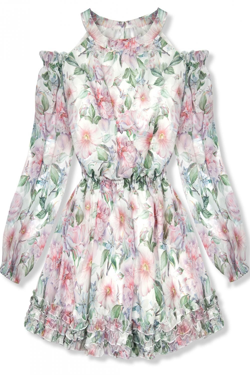 Ružovo-zelené kvetinové šaty Laura/O'la Voga