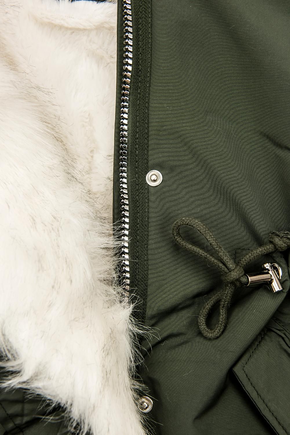 Zelená parka na zimu s odnímateľnou podšívkou