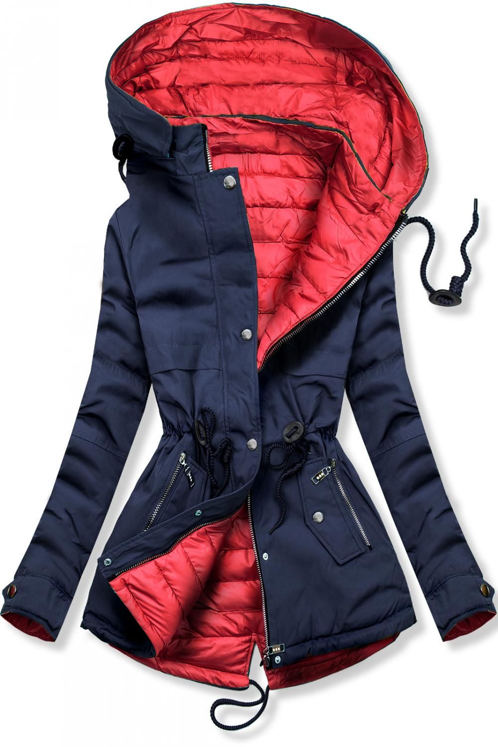 Modro-červená prechodná parka