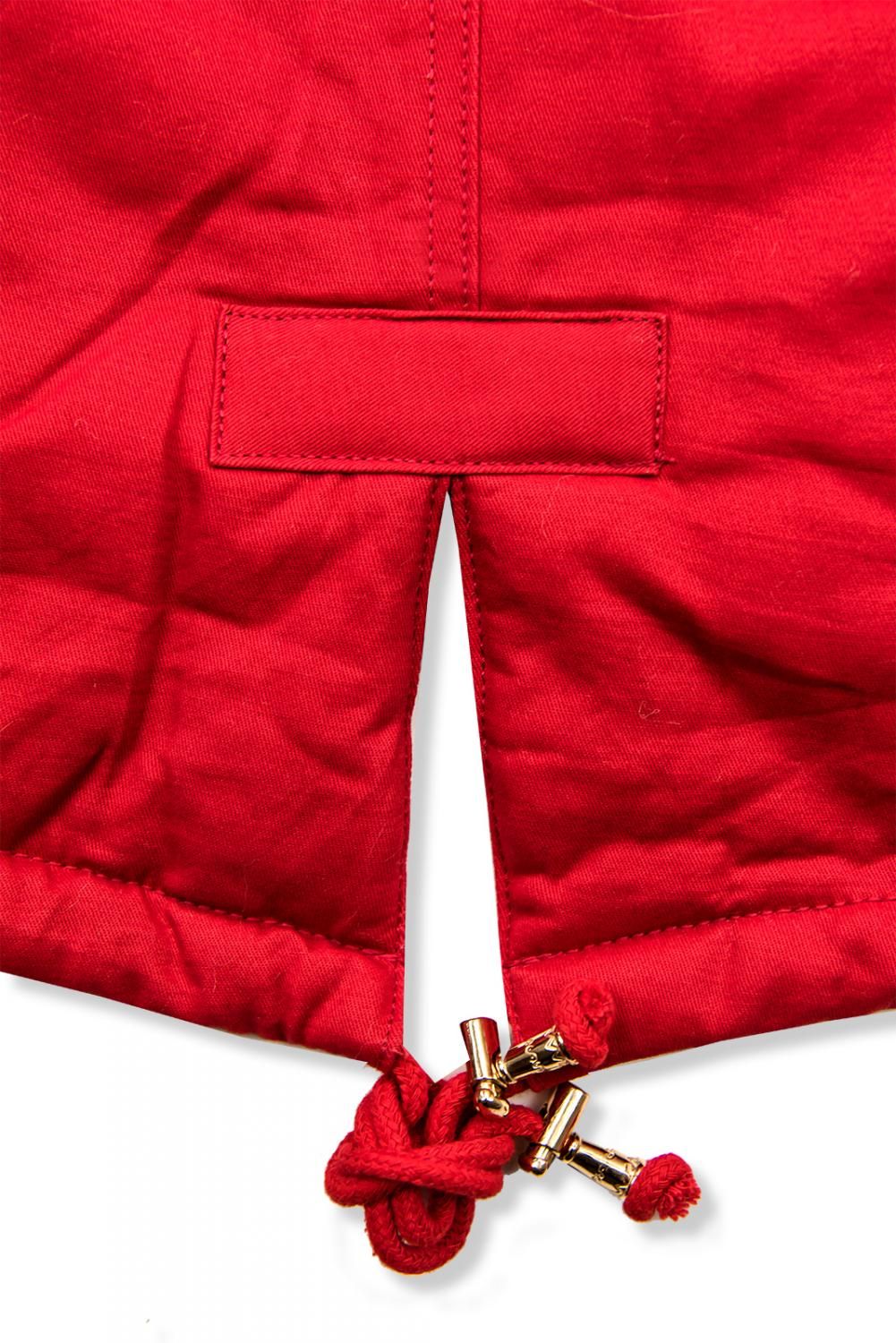 Červená teplá jesenná parka