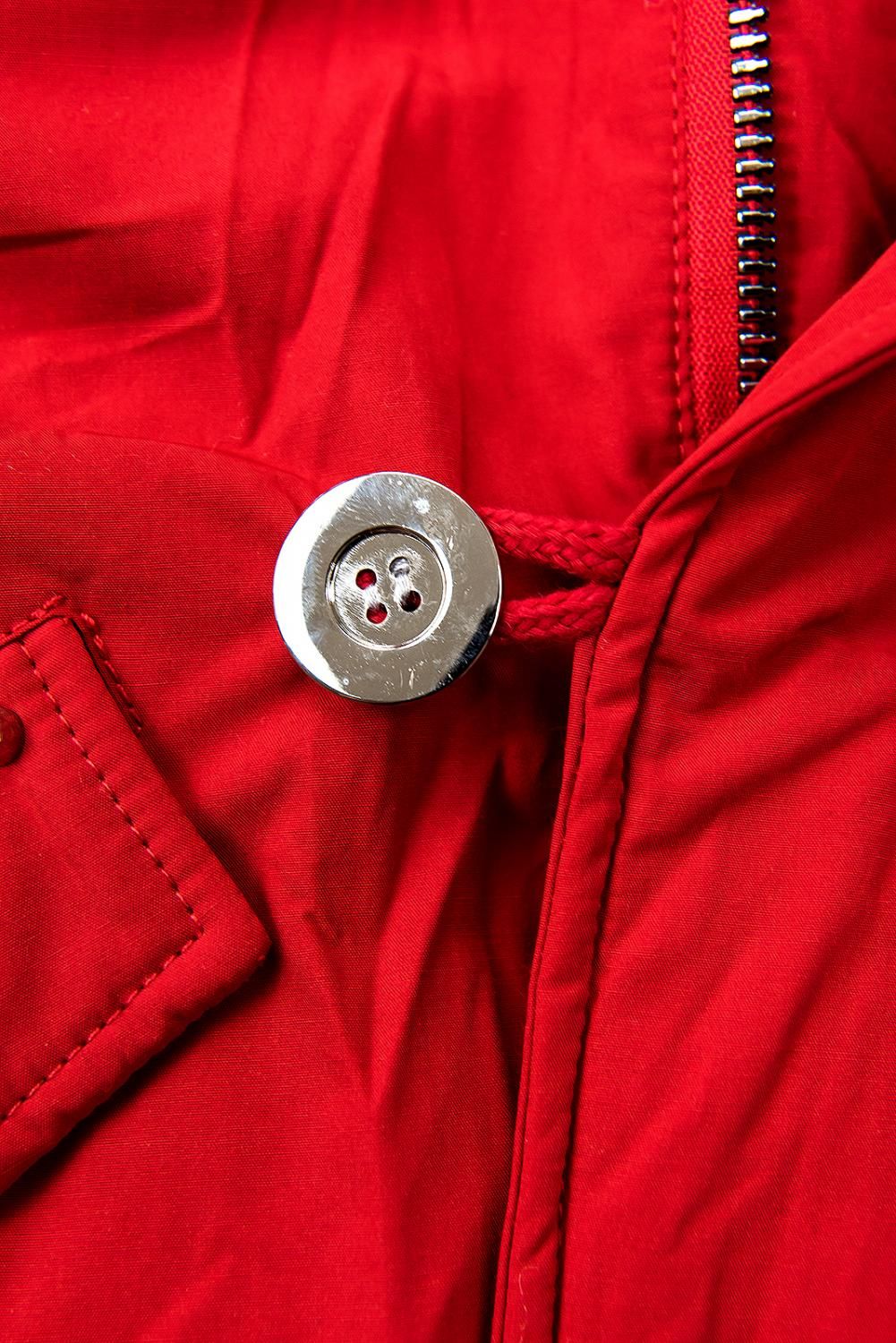 Červená bomber bunda s kožušinou