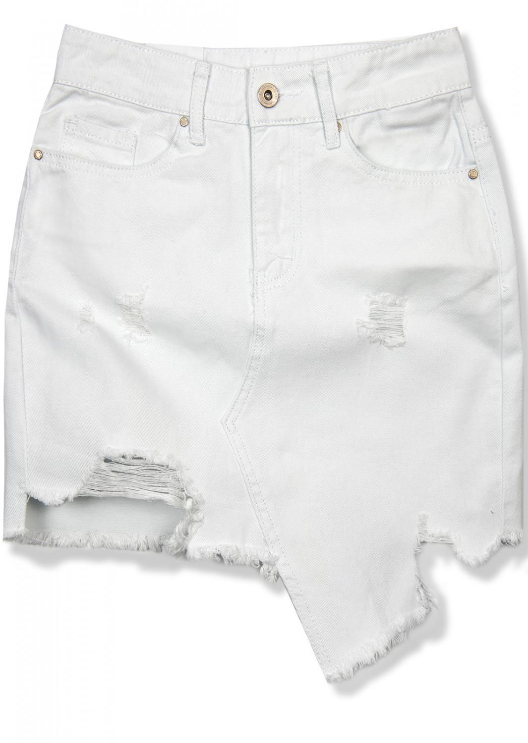 Biela jeans sukňa