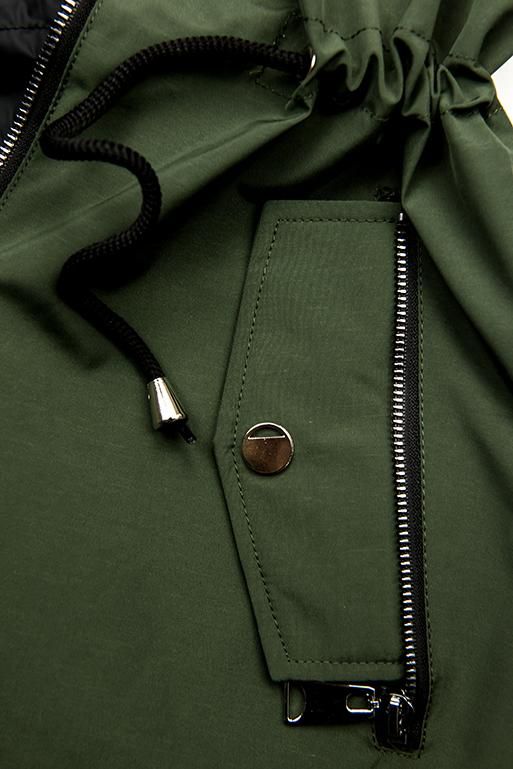 Obojstranná jarná parka khaki/čierna