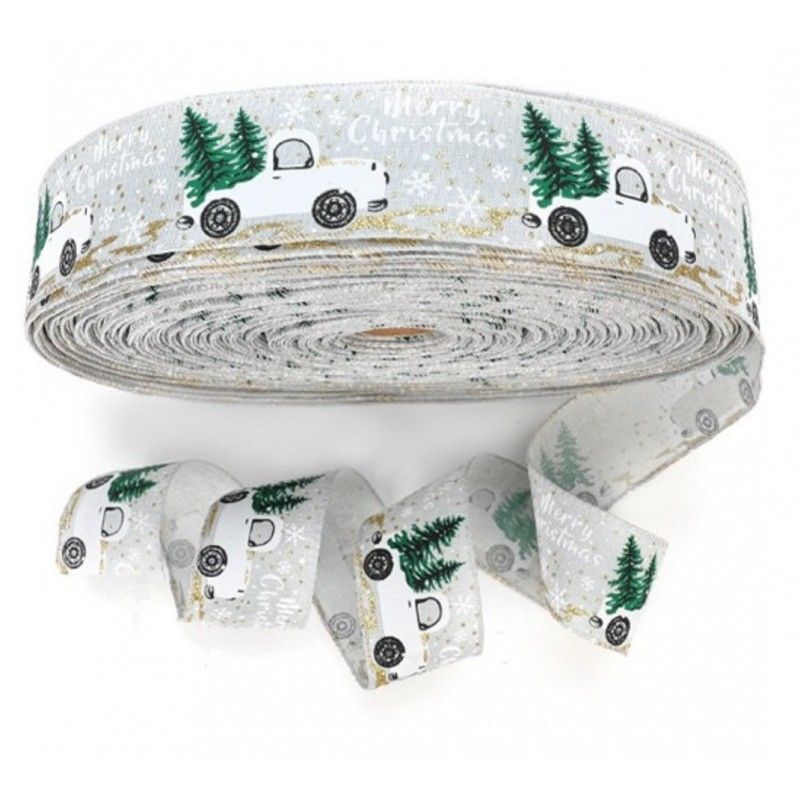 Vianočná stuha DRIVING 5cm x 2m