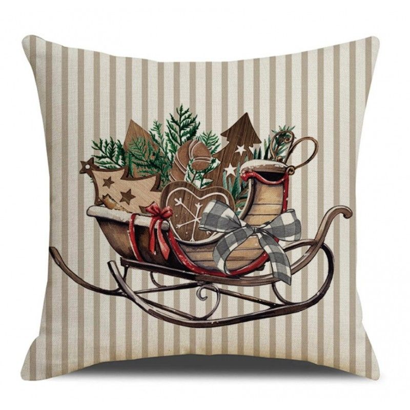 Vianočná obliečka na vankúš SLEIGH 45 cm x 45 cm