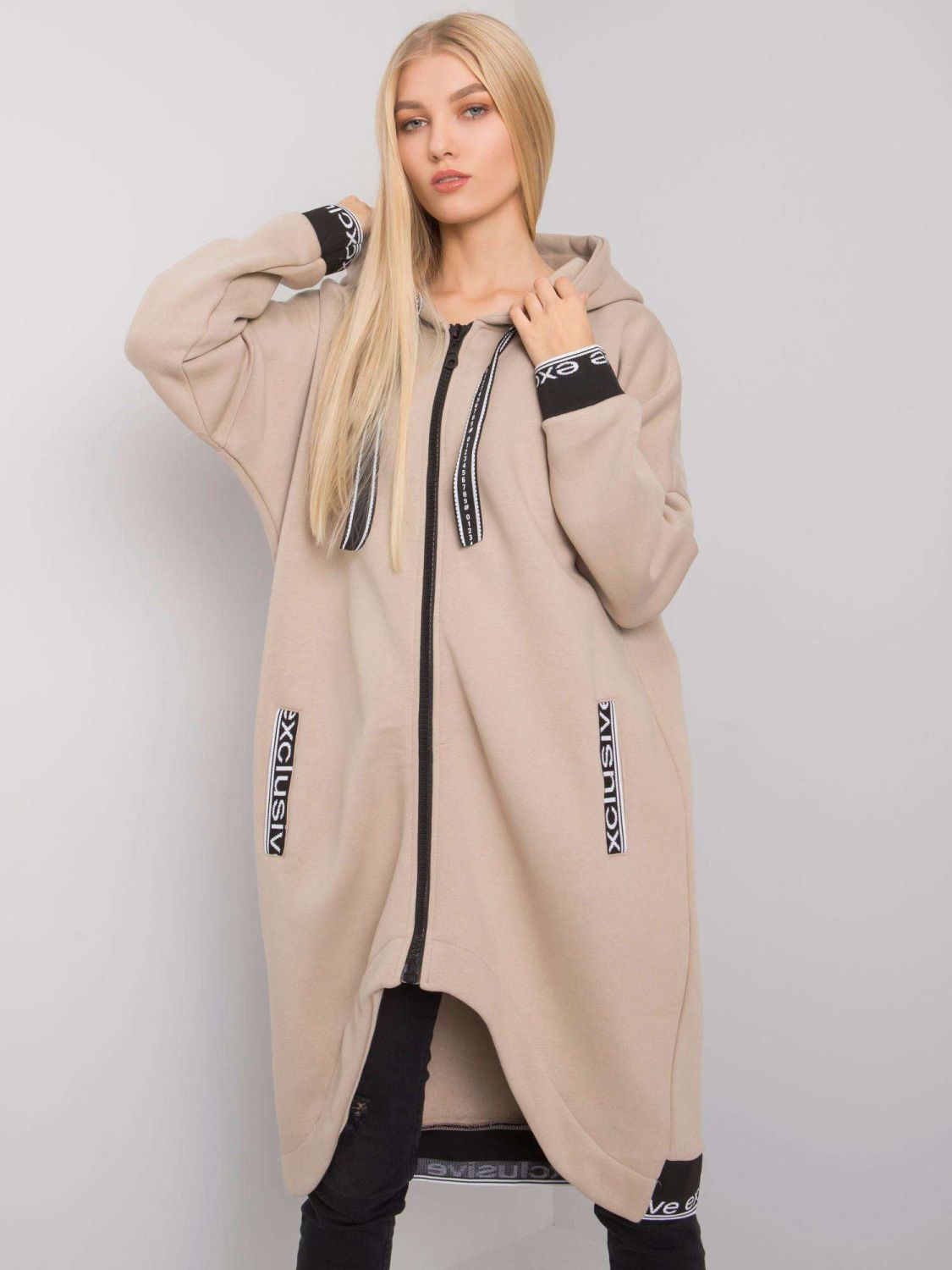 Béžová dámska rozopínacia mikina