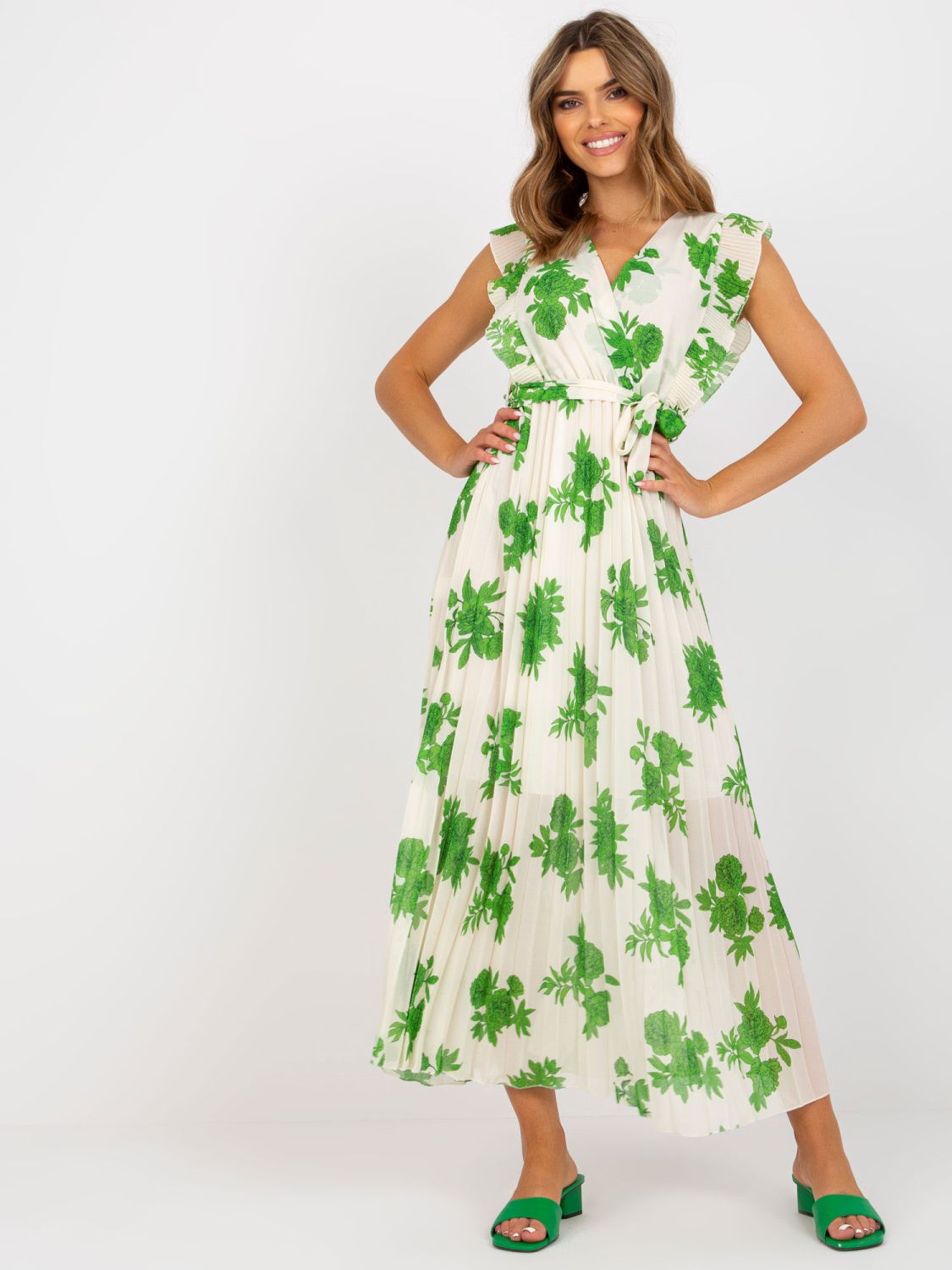Elegantné zelené midi šaty