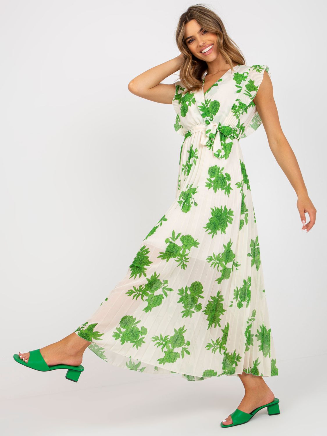 Elegantné zelené midi šaty