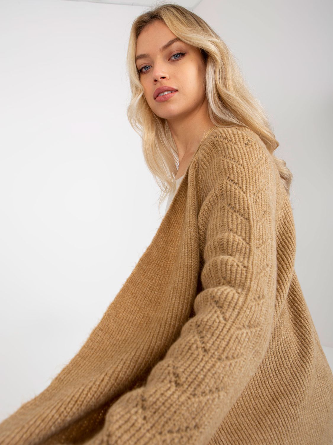 Camel maxi kardigán