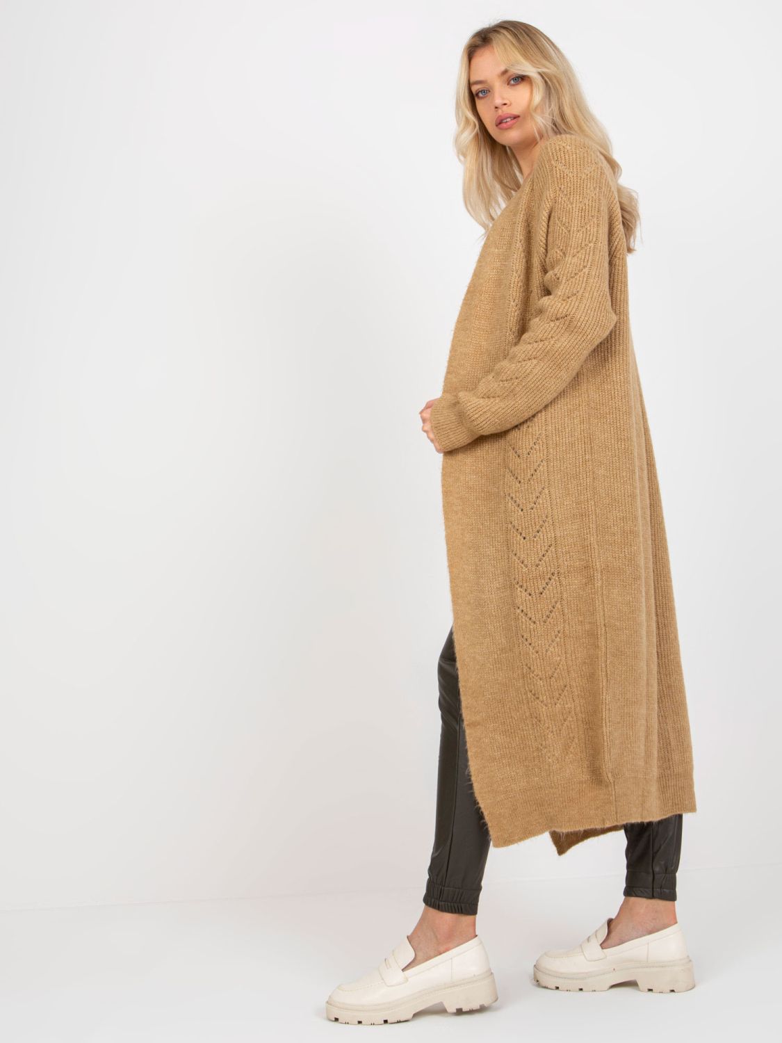 Camel maxi kardigán