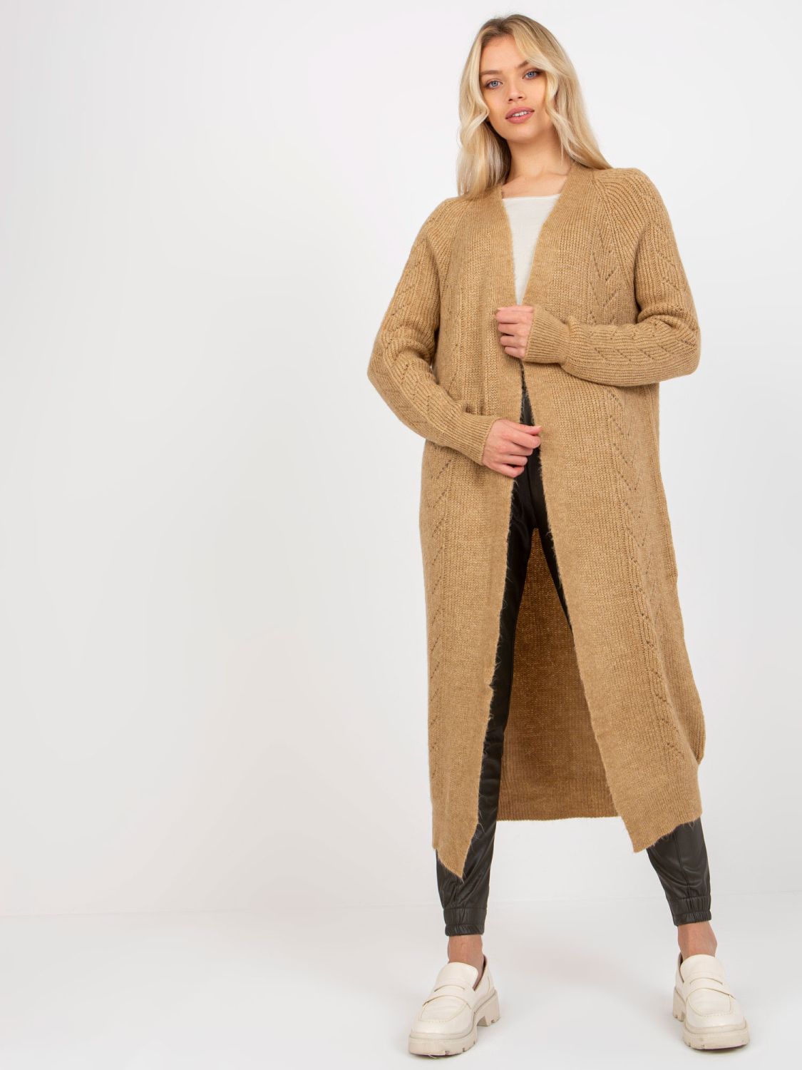 Camel maxi kardigán