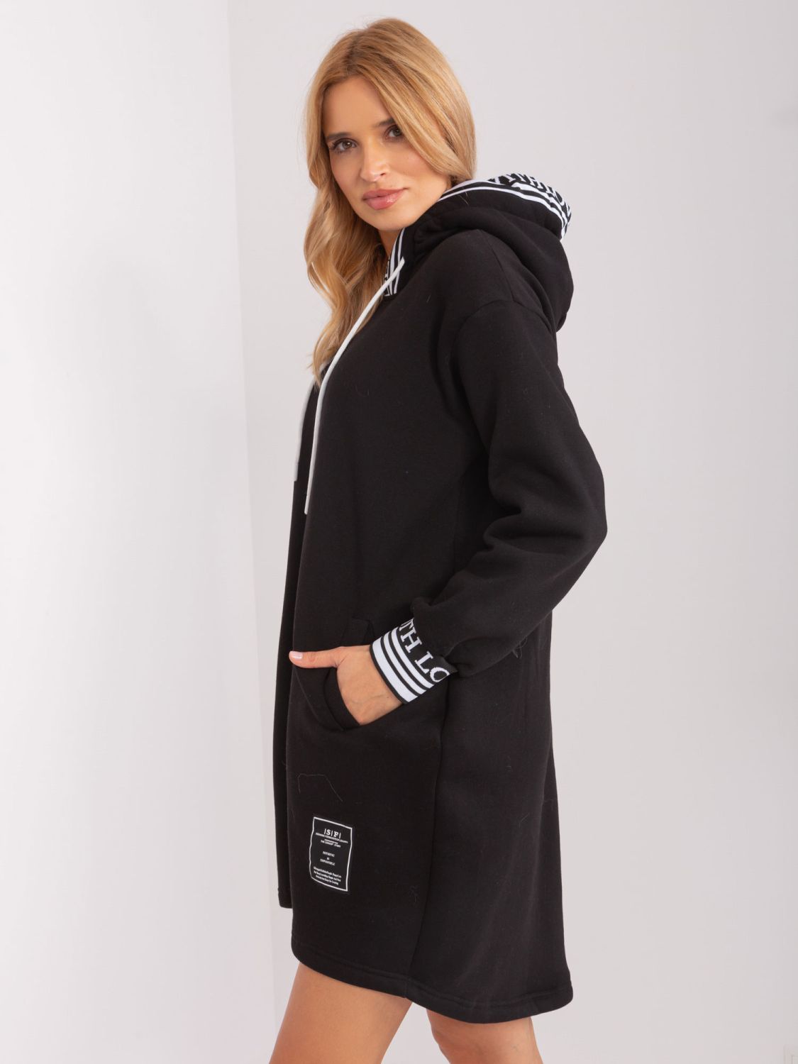 Čierne mikinové oversize šaty
