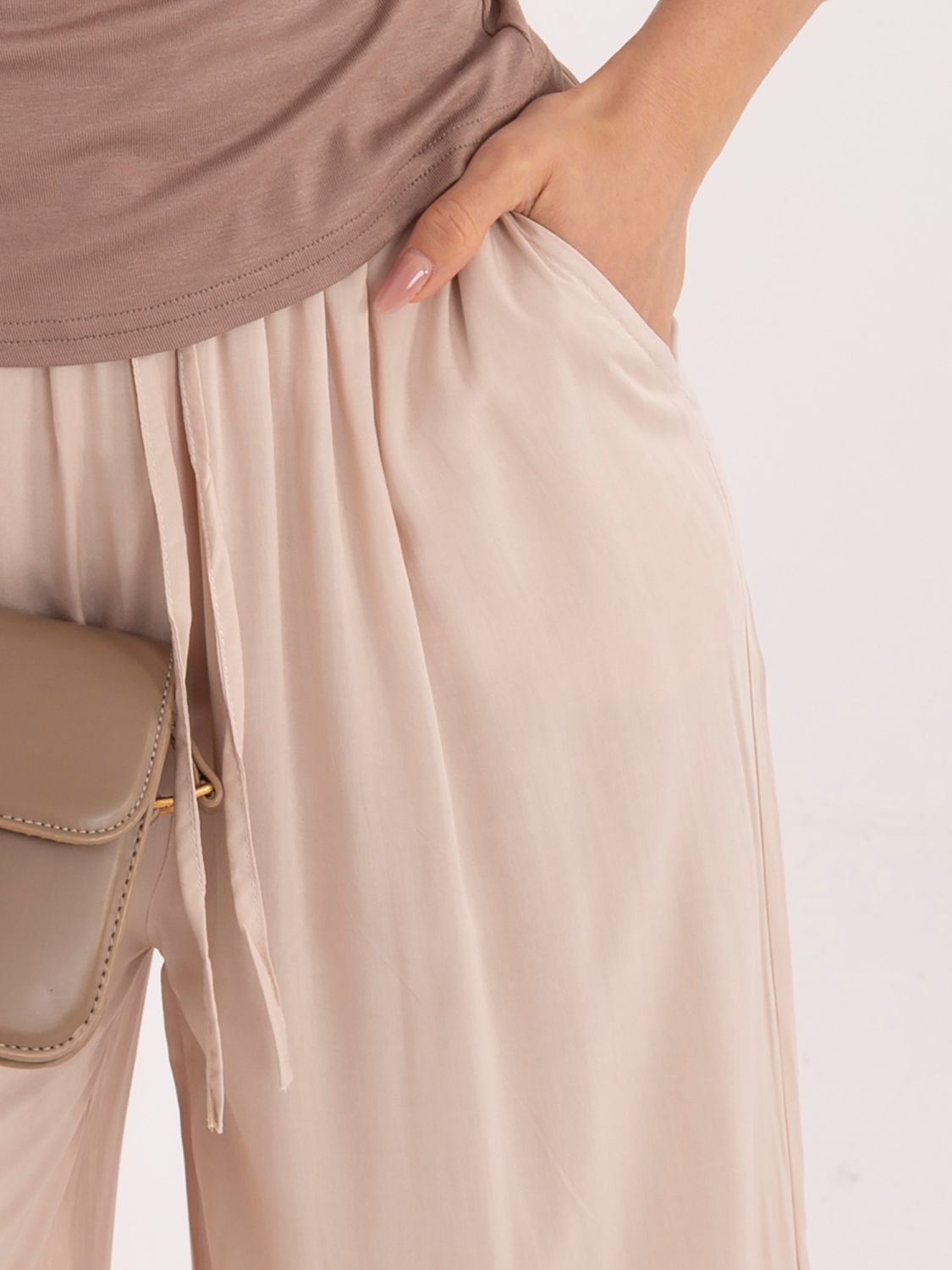 Béžové palazzo nohavice z viskózy