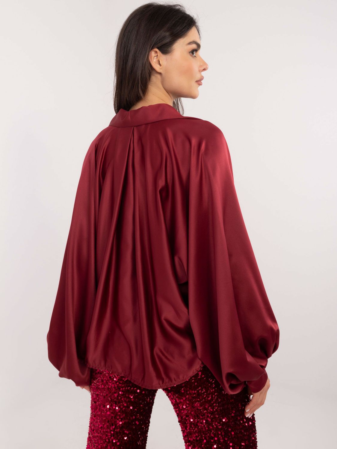 Bordová elegantná košeľa s gombíkmi