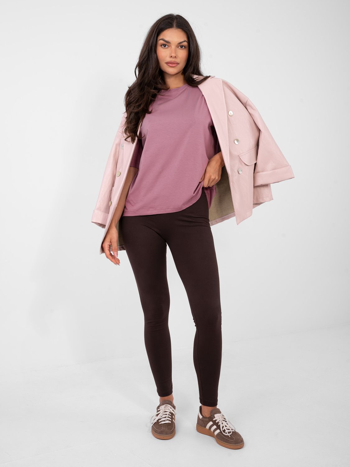 Dámske bavlnené tričko v tmavoružovej farbe