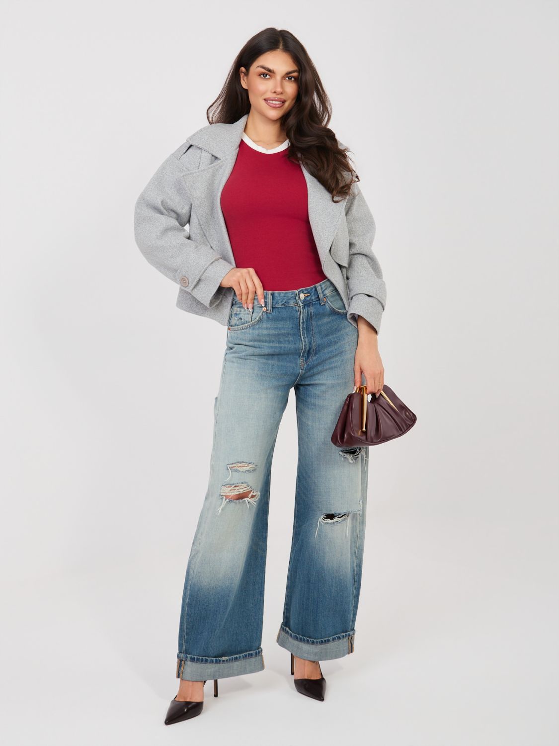 Krátky červený bavlnený top bez rukávov