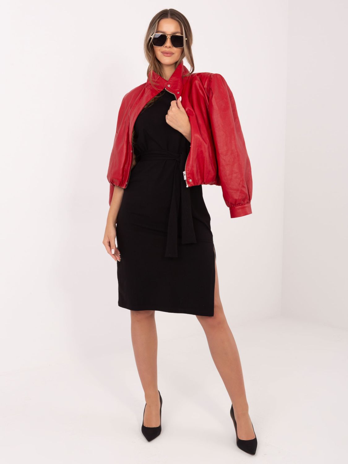 Čierne bavlnené letné šaty s opaskom