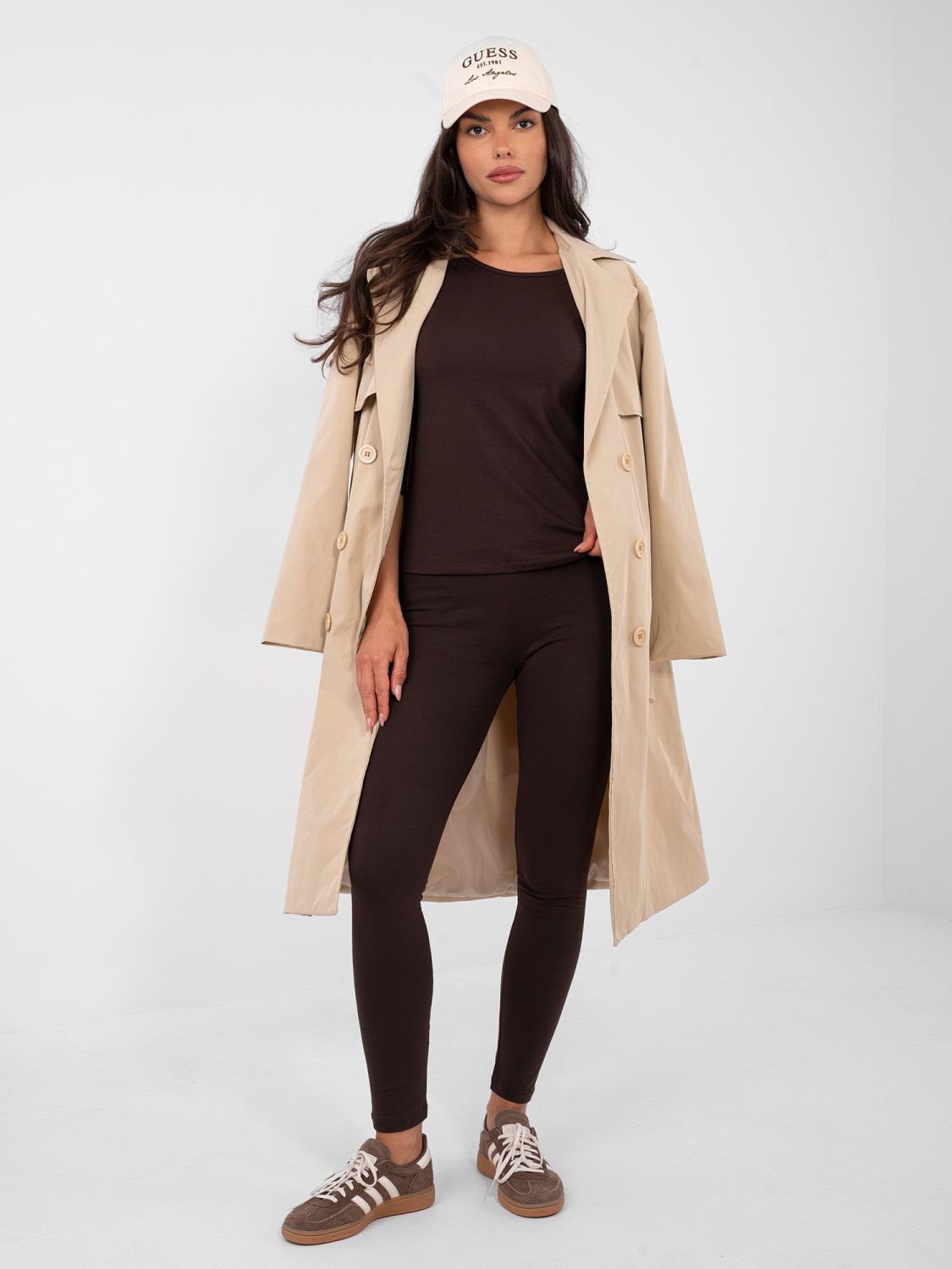 Hnedé bavlnené legíny