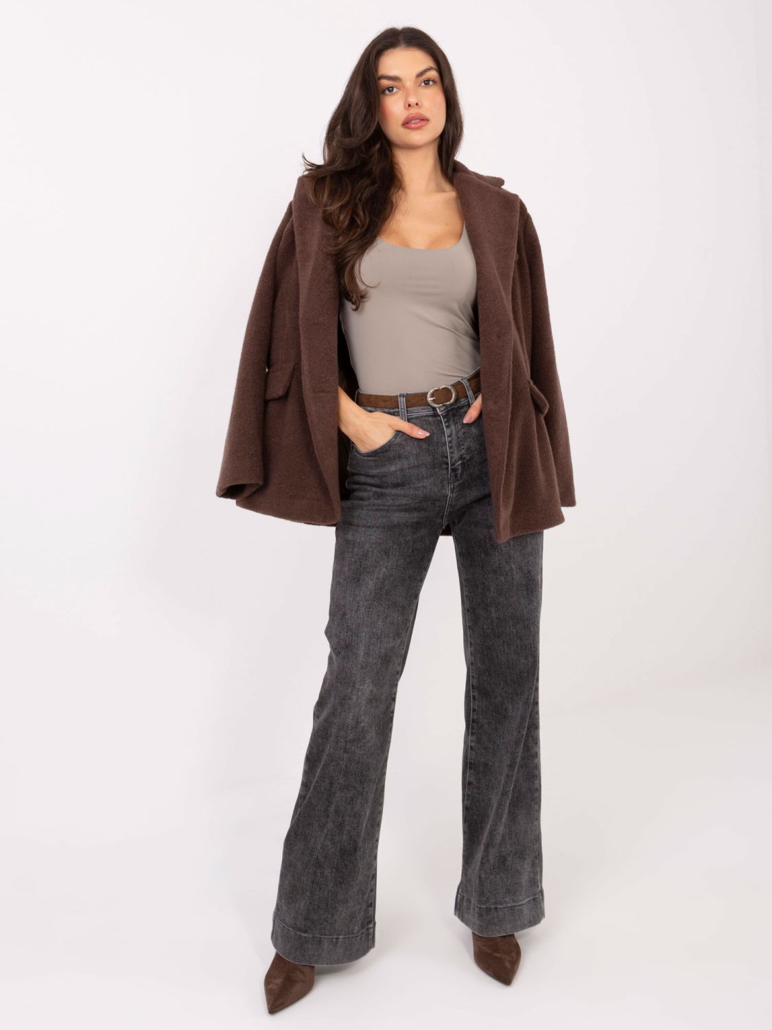 Béžový hladký top bez rukávov