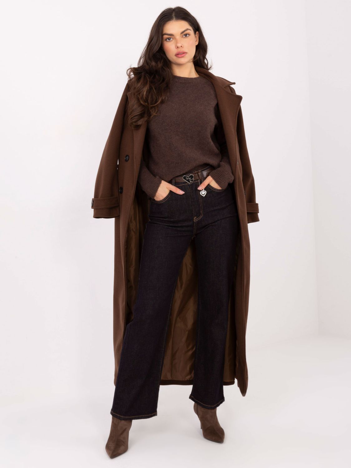 Dámske tmavomodré rovné džínsy s vysokým pásom