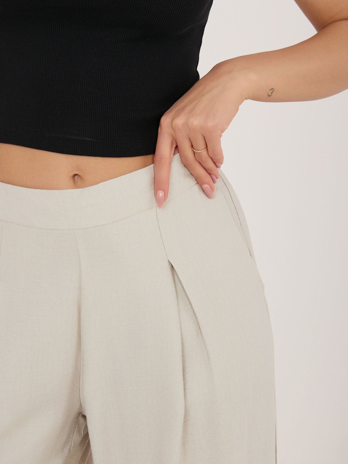 Béžové palazzo nohavice z viskózy