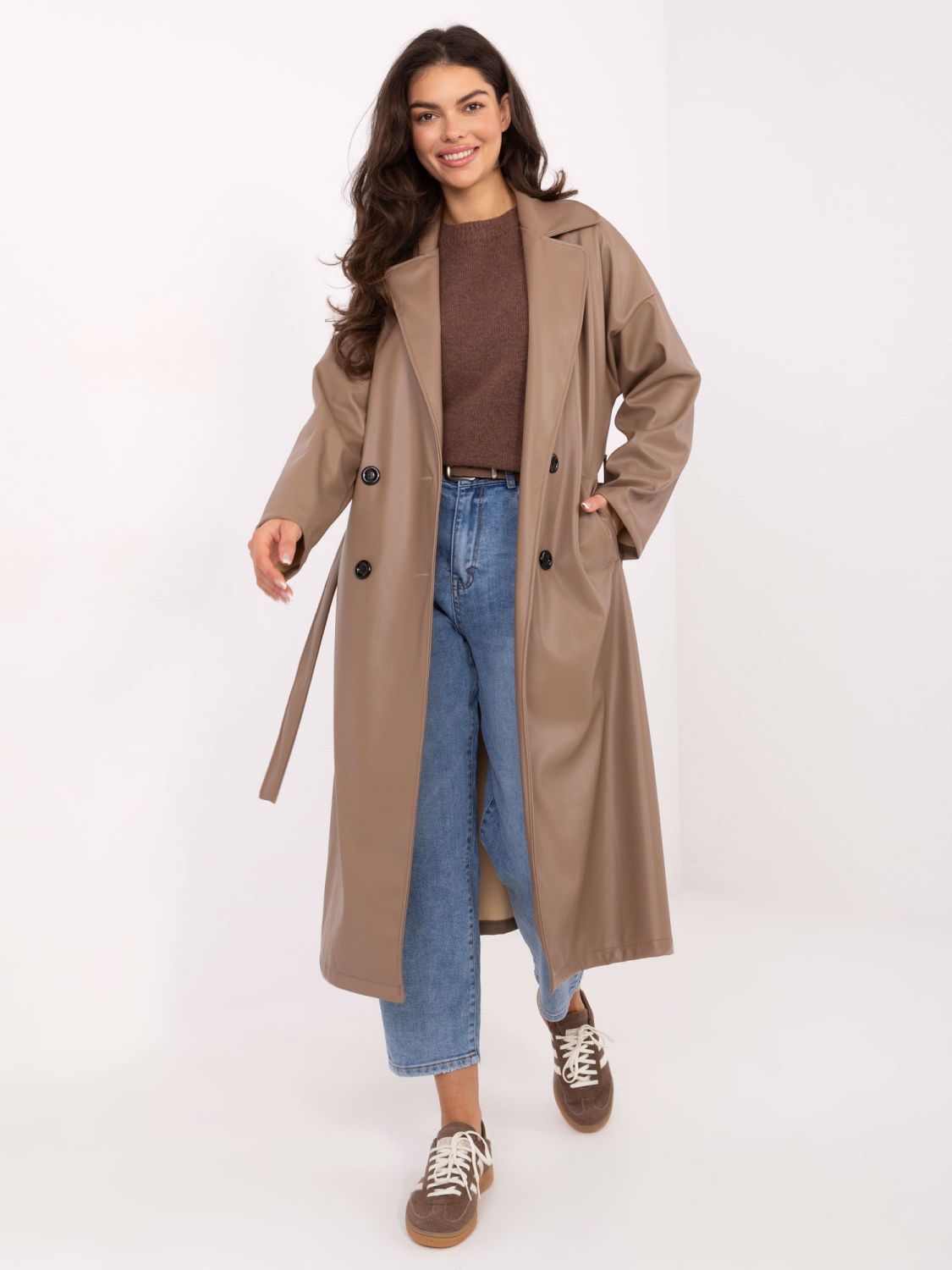 Tmavobéžový pulóver z alpakovej vlny