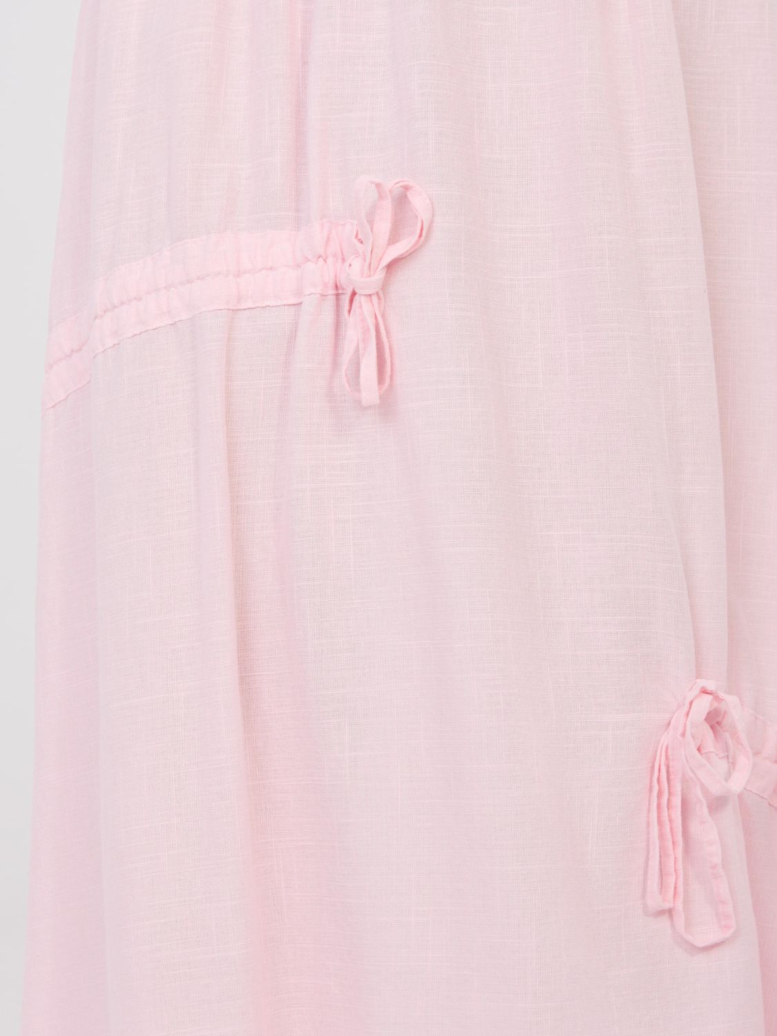 Svetloružová midi sukňa s viazaním