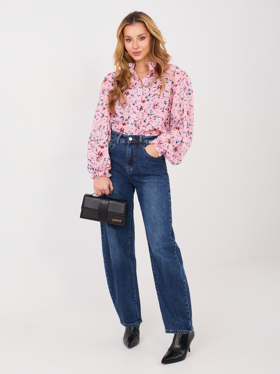 Ružová košeľa s kvetinovým vzorom