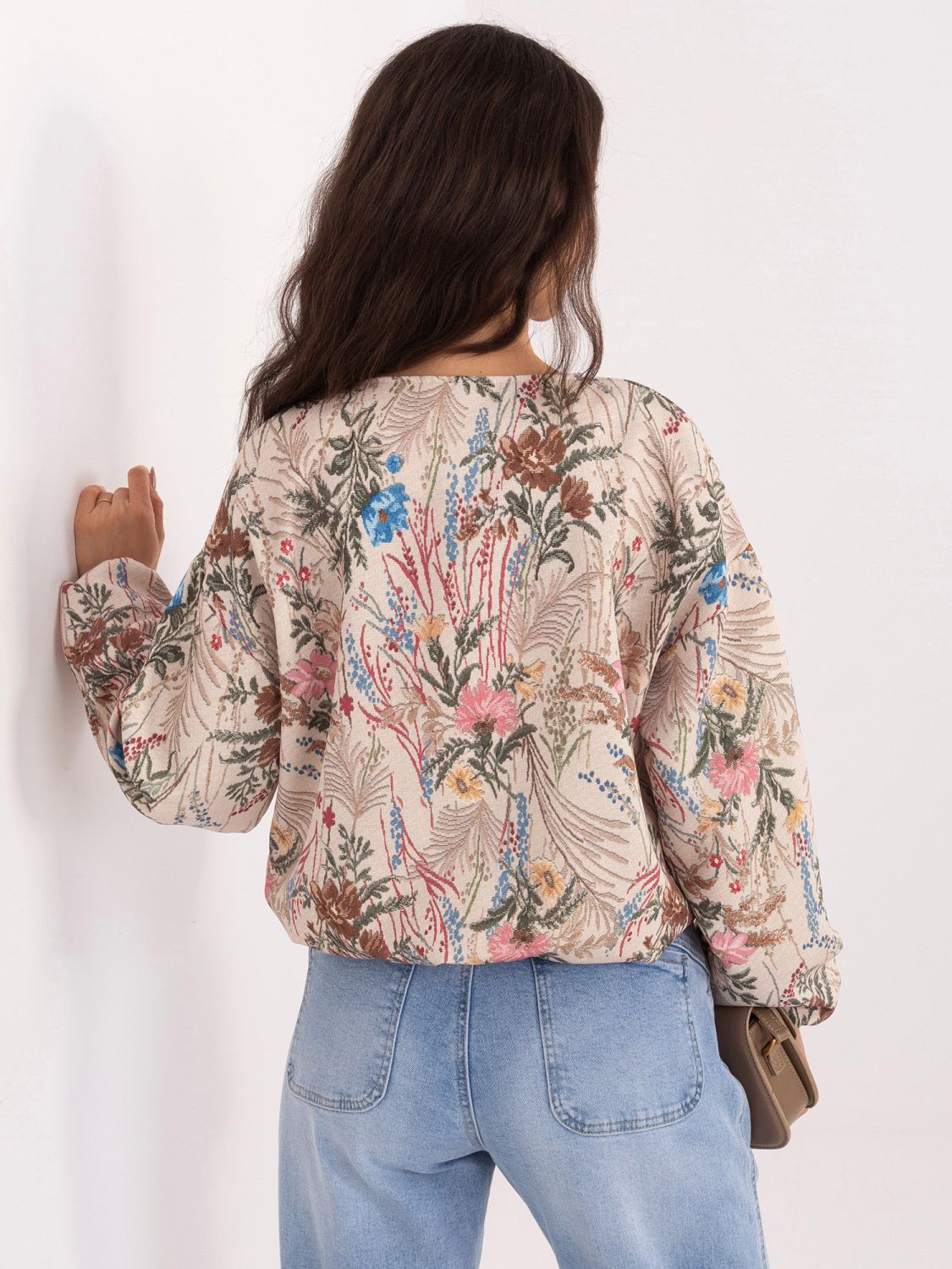 Zelená kvetinová bomber bunda s podšívkou