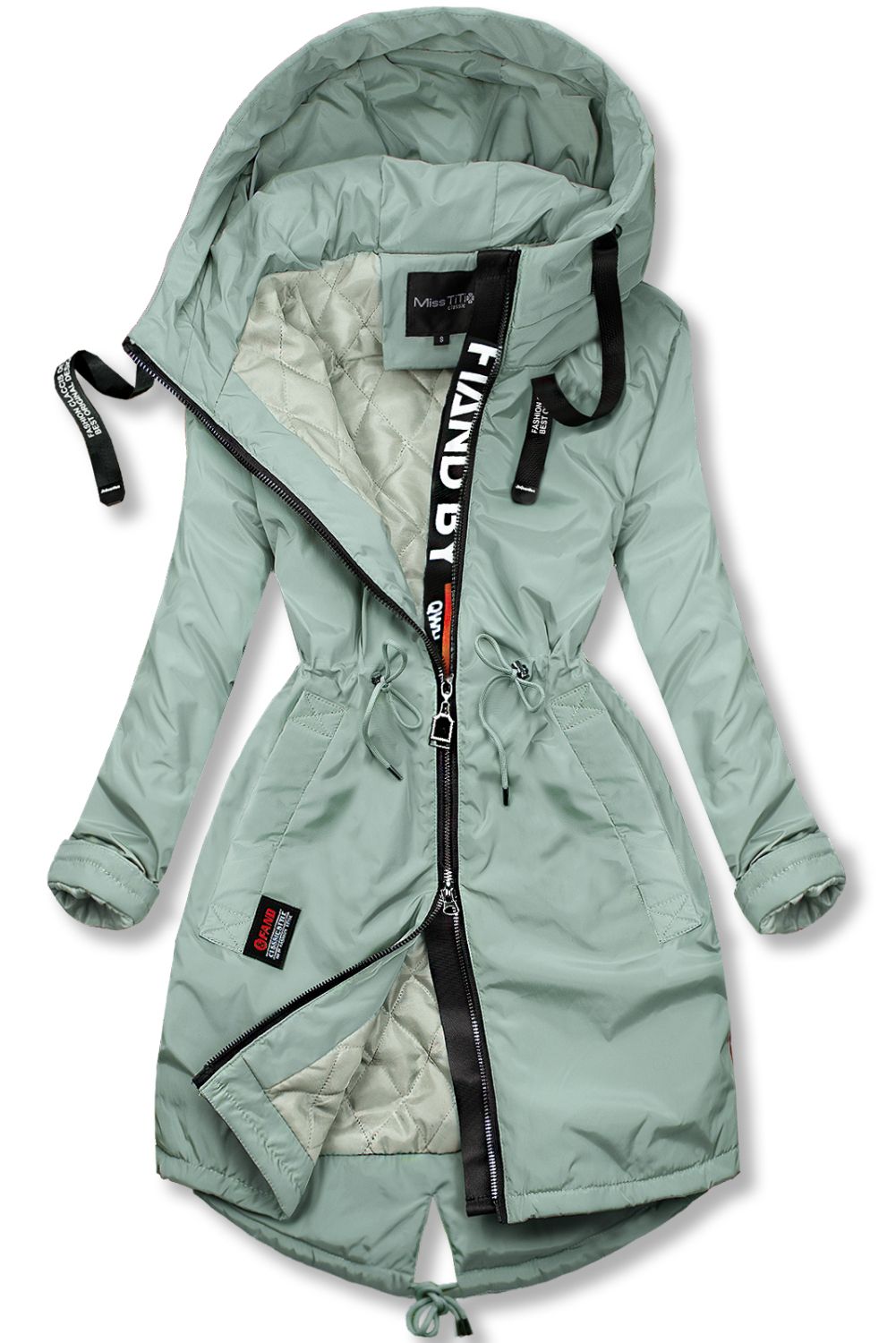 Nefritovozelený predĺžený plášť/parka